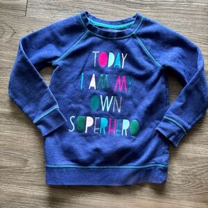 Cat & Jack Navy Pullover Sweatshirt with Multicolor Lettering